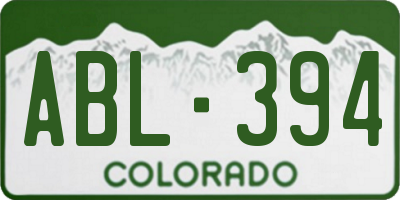 CO license plate ABL394