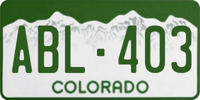 CO license plate ABL403