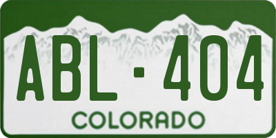 CO license plate ABL404