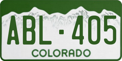 CO license plate ABL405