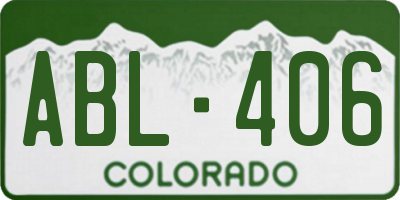 CO license plate ABL406