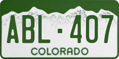 CO license plate ABL407