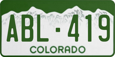 CO license plate ABL419