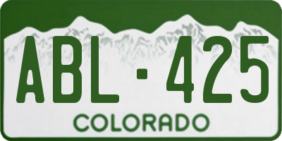 CO license plate ABL425