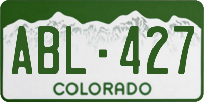 CO license plate ABL427
