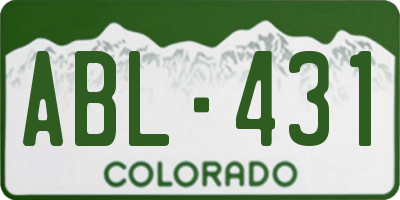 CO license plate ABL431