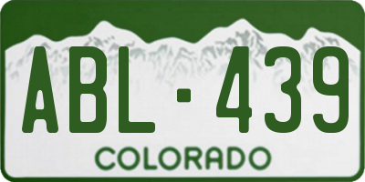 CO license plate ABL439