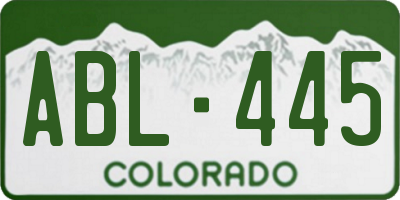 CO license plate ABL445