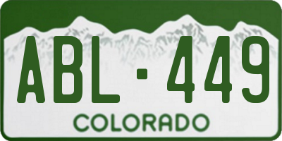 CO license plate ABL449