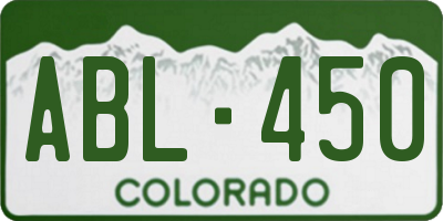 CO license plate ABL450