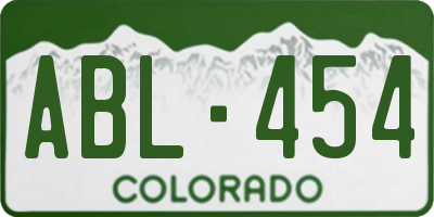 CO license plate ABL454