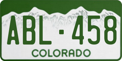 CO license plate ABL458