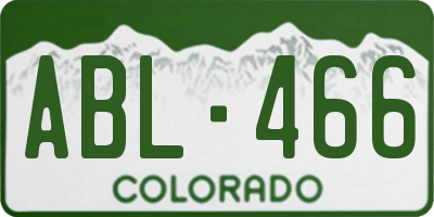 CO license plate ABL466
