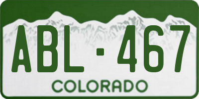 CO license plate ABL467