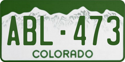 CO license plate ABL473