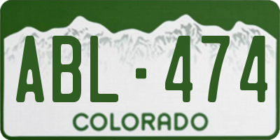 CO license plate ABL474