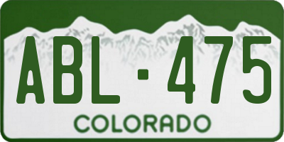 CO license plate ABL475