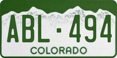 CO license plate ABL494
