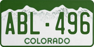 CO license plate ABL496