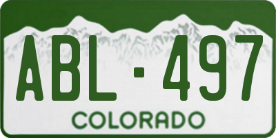 CO license plate ABL497