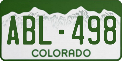 CO license plate ABL498