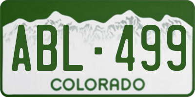 CO license plate ABL499