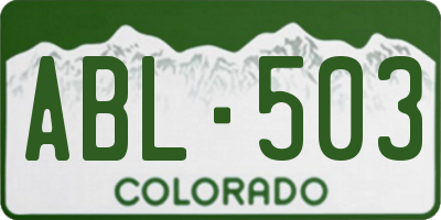 CO license plate ABL503