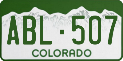 CO license plate ABL507