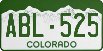 CO license plate ABL525