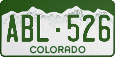 CO license plate ABL526