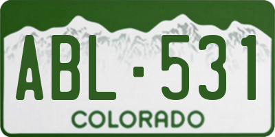 CO license plate ABL531
