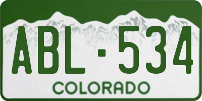 CO license plate ABL534