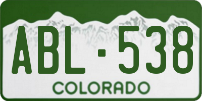 CO license plate ABL538