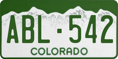 CO license plate ABL542