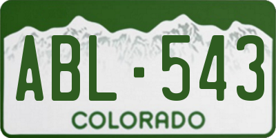 CO license plate ABL543
