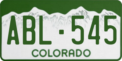 CO license plate ABL545