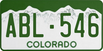 CO license plate ABL546
