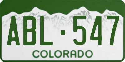 CO license plate ABL547