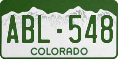 CO license plate ABL548