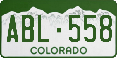 CO license plate ABL558