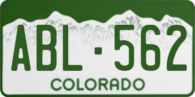 CO license plate ABL562