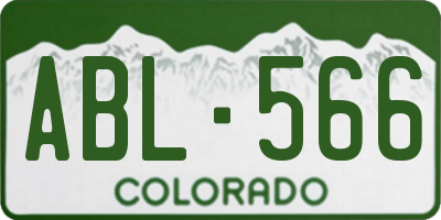 CO license plate ABL566