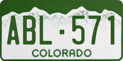 CO license plate ABL571