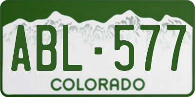 CO license plate ABL577