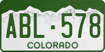 CO license plate ABL578