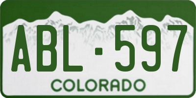 CO license plate ABL597