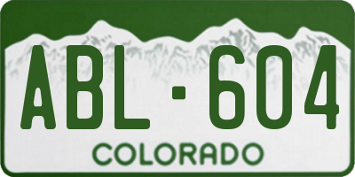CO license plate ABL604