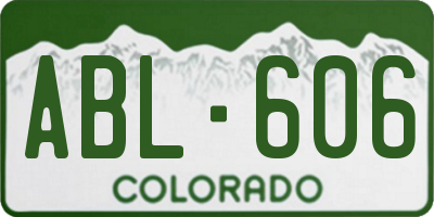 CO license plate ABL606