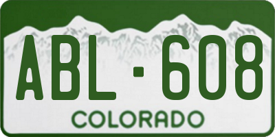CO license plate ABL608