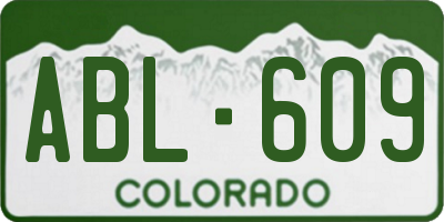 CO license plate ABL609